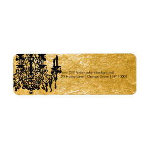 Étiquette PixDezines crystal chandelier/faux gold foil