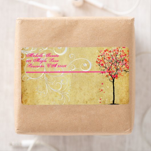 Étiquette PixDezines érable rose (En situation)