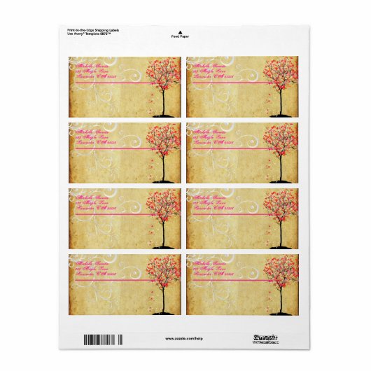 Étiquette PixDezines érable rose (Feuille entière)