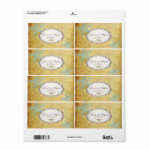 Étiquette PixDezines étoiles de mer vintage + 4 choix de éti (Feuille entière)