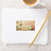 Étiquette PixDezines faux parchemin/roses vintages (En situation)