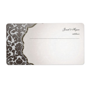 Étiquette PixDezines faux platine flora damask