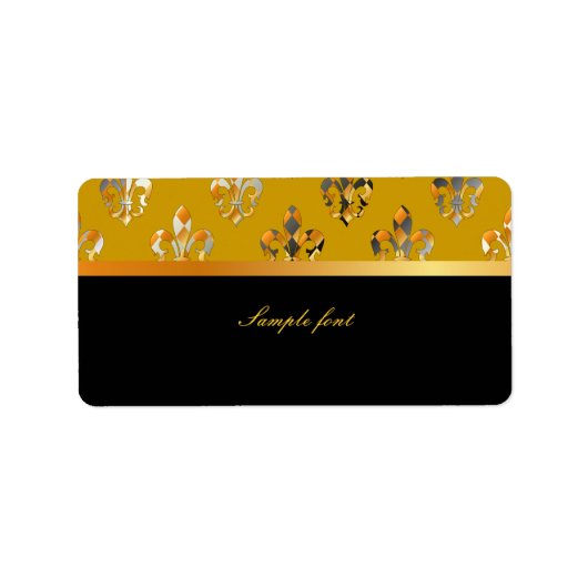 Étiquette PixDezines Fleur de lis /do-it-yourself couleurs ! (Devant)