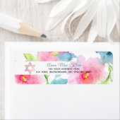 Étiquette PixDezines Fleurs aquarelles, Roses de jardin (En situation)