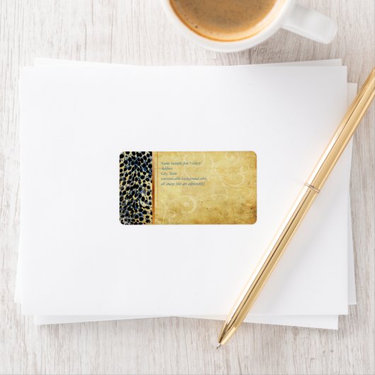 Étiquette PixDezines guépard bleu vintage (En situation)