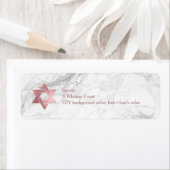 Étiquette PixDezines Marbre Faux Or Rose Étoile de David (En situation)