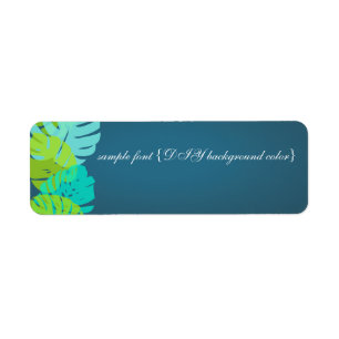 Étiquette PixDezines monstera feuilles/aqua+chaux