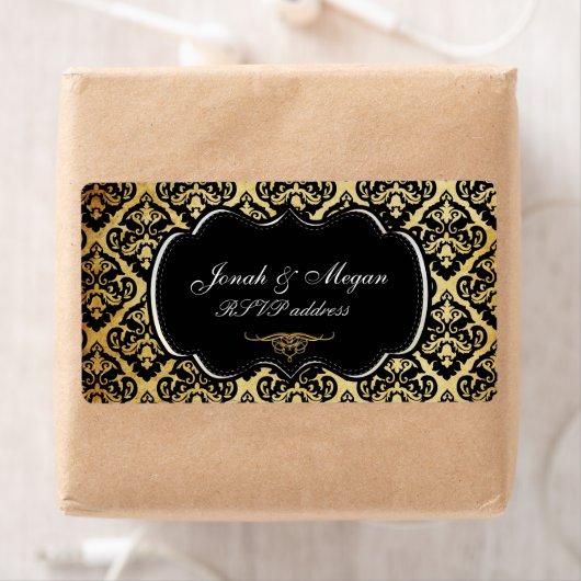 Étiquette PixDezines olivia damask/do-it-yourself couleur ar (En situation)