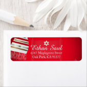 Étiquette PixDezines Red Talit Bar Mitzvah/Return Ajouter (En situation)