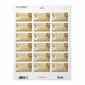 Étiquette PixDezines Roses Vintages/Parchemin Faux (Feuille entière)