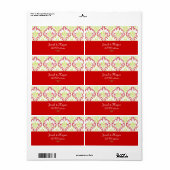 Étiquette PixDezines Rossi Damask Christmas|do-it-yourself d (Feuille entière)