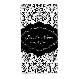 Étiquette PixDezines Rossi Damask/do-it-yourself/noir+blanc