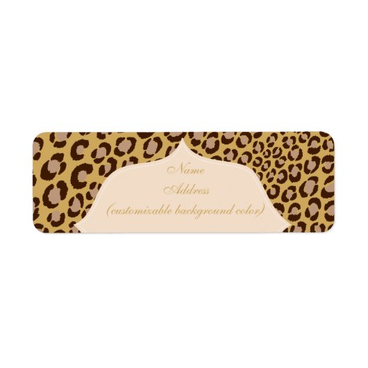 Étiquette PixDezines Safari, brun + tan, Leopard (Devant)