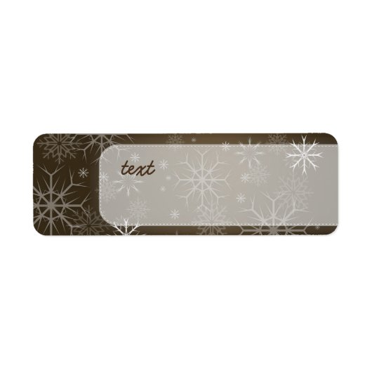 Étiquette PixDezines Snowflakes Blanc + Mocha (Devant)