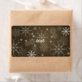 Étiquette PixDezines Snowflakes Blanc + Mocha (En situation)