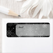 Étiquette PixDezines Snowflakes Blanc + Noir (En situation)