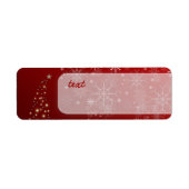 Étiquette PixDezines Snowflakes Blanc + Rouge (Devant)
