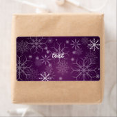 Étiquette PixDezines Snowflakes Blanc + violet (En situation)