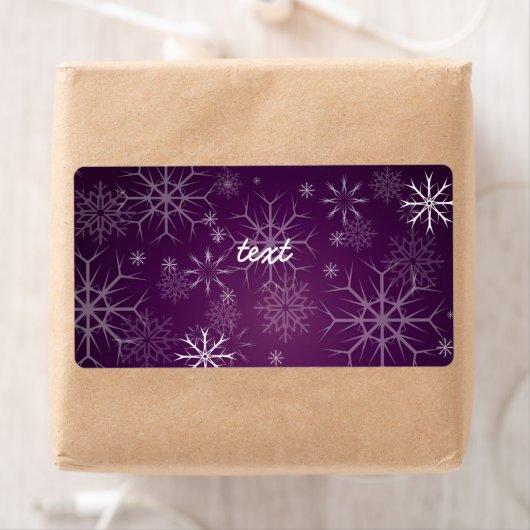 Étiquette PixDezines Snowflakes Blanc + violet (En situation)