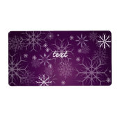 Étiquette PixDezines Snowflakes Blanc + violet (Devant)