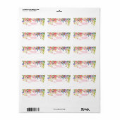 Étiquette PixDezines Watercolor Floral/Peonies (Feuille entière)