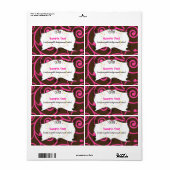Étiquette PixDezines Whimsy, chocolat rose, cupcakes (Feuille entière)