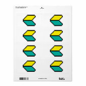 Étiquette Pixel 8 bits Wakaba / Mark Shoshinsha (Feuille entière)