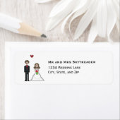 Étiquette Pixel Gamer Bride et Mariage Groom 8 bits (En situation)