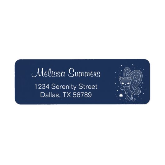 Étiquette Pixie Chat - Fée Ailes Kitty (Devant)