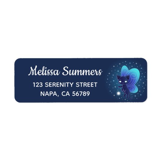 Étiquette Pixie Chat - Fée Ailes Kitty (Devant)