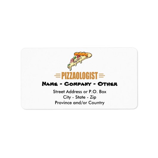 Étiquette Pizza drôle (Devant)