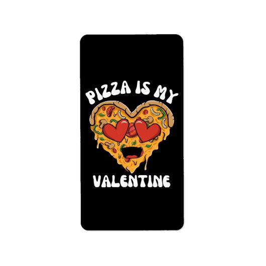 Étiquette Pizza Est Ma Saint-Valentin (Devant)