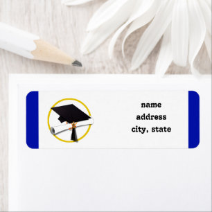 Étiquette Plafond de diplôme avec diplôme - Bleu foncé