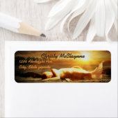 Étiquette Plage de la lune de sirène et océan (En situation)