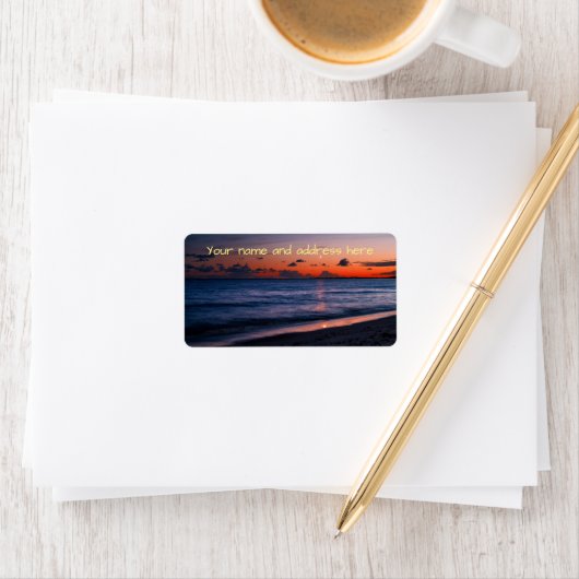 Étiquette Plage de nuit tropicale Fiji (En situation)