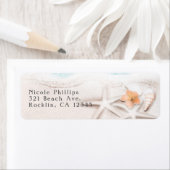 Étiquette Plage de sable blanc Starfish Blue Ocean Invitatio (En situation)