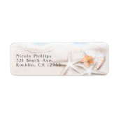 Étiquette Plage de sable blanc Starfish Blue Ocean Invitatio (Devant)