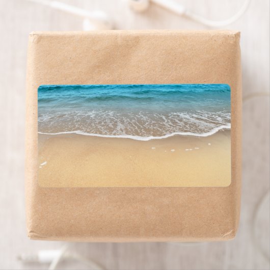 Étiquette Plage De Sable Parfaite (En situation)