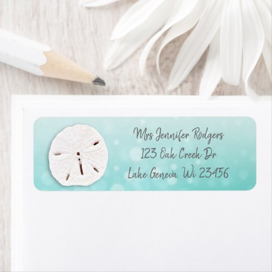 Étiquette Plage de sable turquoise (En situation)