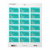 Étiquette Plage de Starfish | TURQUOISE (Feuille entière)