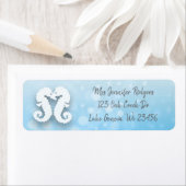 Étiquette Plage des Seahorses Bleues (En situation)