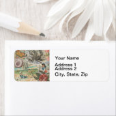 Étiquette plage d'été poulpe vintage antique voile (En situation)