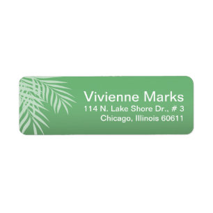 Étiquette Plage Palm Tree Silhouette   jade