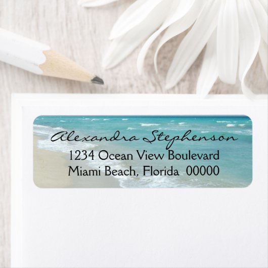 Étiquette Plage Relaxation Océan Vue Spa Sable blanc (En situation)