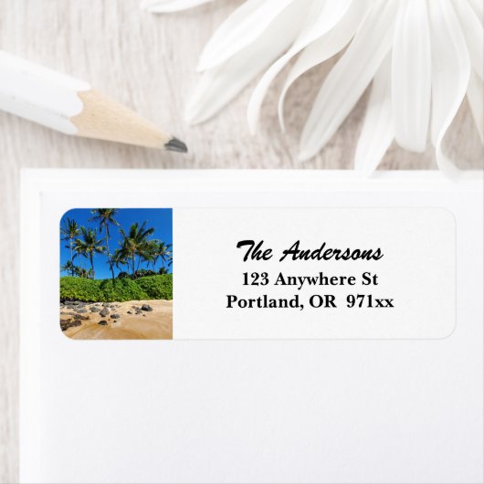 Étiquette Plage Sunny Maui (En situation)