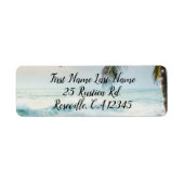 Étiquette Plage tropicale Océan Palm Trees & Lumières Mariag (Devant)