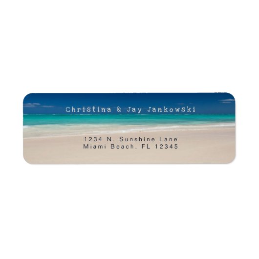 Étiquette Plage tropicale Océan Turquoise (Devant)