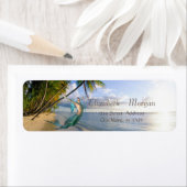 Étiquette Plage tropicale, Palmiers, Sirène (En situation)