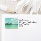 Étiquette Plage Turquoise tranquille et sereine à Hawaii (En situation)