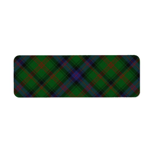 Étiquette Plaid bleu vert tartan Park (Devant)